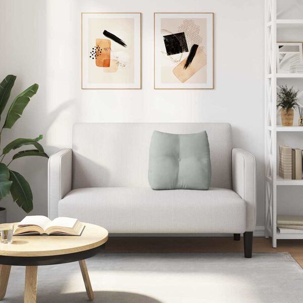 vidaXL Cojín de Espalda Gris Claro 45 x 24 x 50 cm Terciopelo