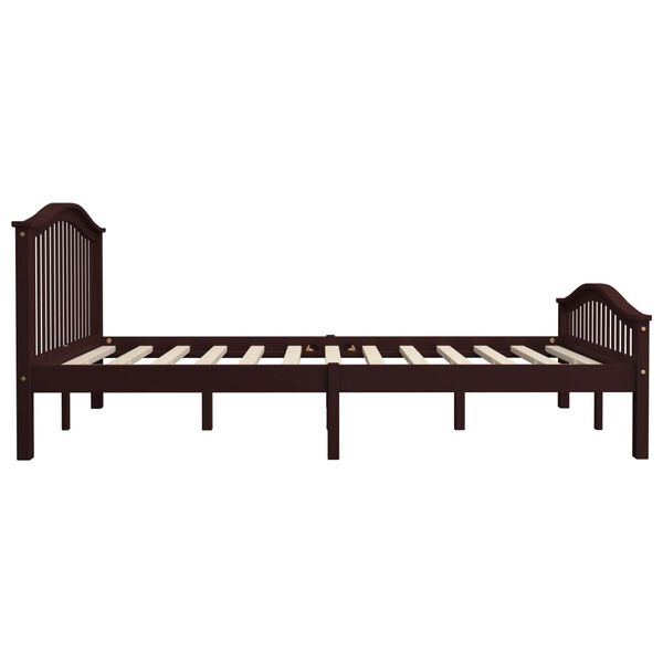 vidaXL Estructura cama sin colch&oacute;n madera pino marr&oacute;n oscuro 180x200cm