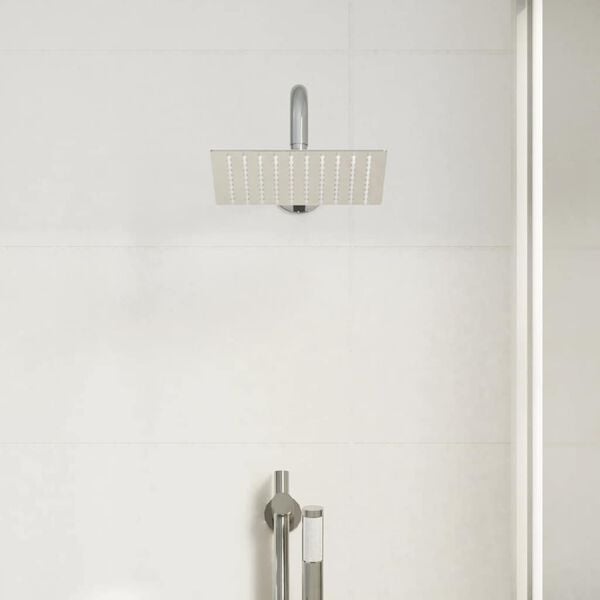 vidaXL Cabezal de ducha cuadrado efecto lluvia acero inox 304 20x20 cm