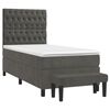 vidaXL Cama box spring con colch&oacute;n terciopelo gris oscuro 90x200 cm