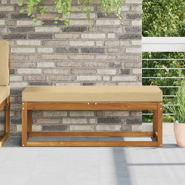 vidaXL Coj&iacute;n de asiento de exterior Beige 115 x 40 x 8 cm