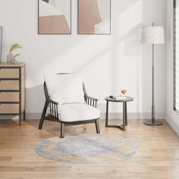 vidaXL Alfombra lavable gris &phi;120 cm