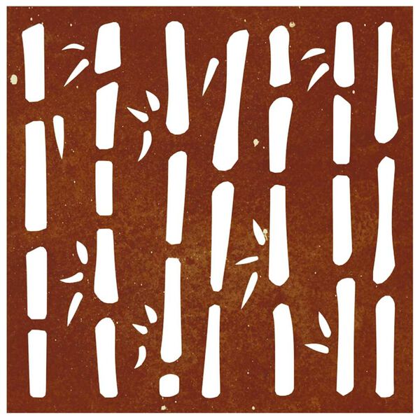 vidaXL Adorno de pared de jard&iacute;n acero corten dise&ntilde;o bamb&uacute; 55x55 cm