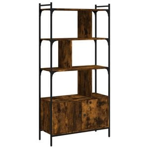 vidaXL Estanter&iacute;a con puertas madera roble ahumado 76,5x30x154,5 cm