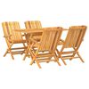 vidaXL Juego de comedor para jard&iacute;n 5 piezas madera maciza de teca