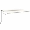 vidaXL Toldo retr&aacute;ctil manual con luz LED crema 500x300 cm
