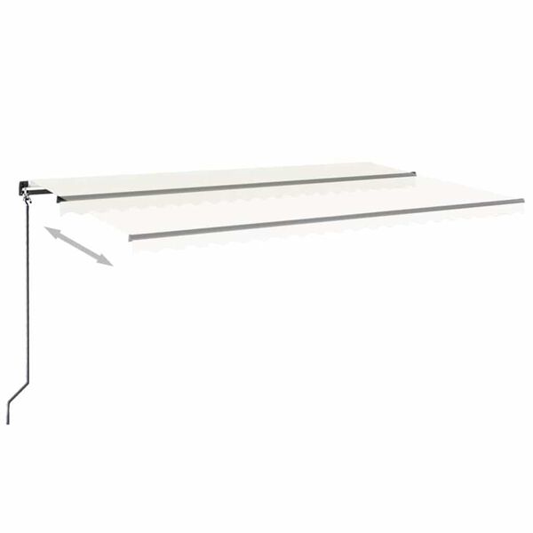 vidaXL Toldo retr&aacute;ctil manual con luz LED crema 500x300 cm