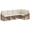 vidaXL Conjunto de sof&aacute;s de jard&iacute;n 5 uds. Beige rat&aacute;n sint&eacute;tico