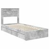 vidaXL Cama con almacenamiento con cabecera Gris Concreto 90 x 190 cm