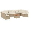 vidaXL Set de sof&aacute;s de jard&iacute;n 11pzas con cojines rat&aacute;n sint&eacute;tico beige
