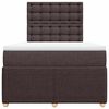 vidaXL Cama box spring con colch&oacute;n tela marr&oacute;n oscuro 120x200 cm