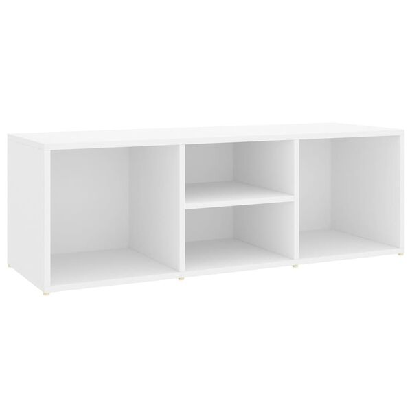 vidaXL Banco zapatero de madera contrachapada blanco 105x35x35 cm