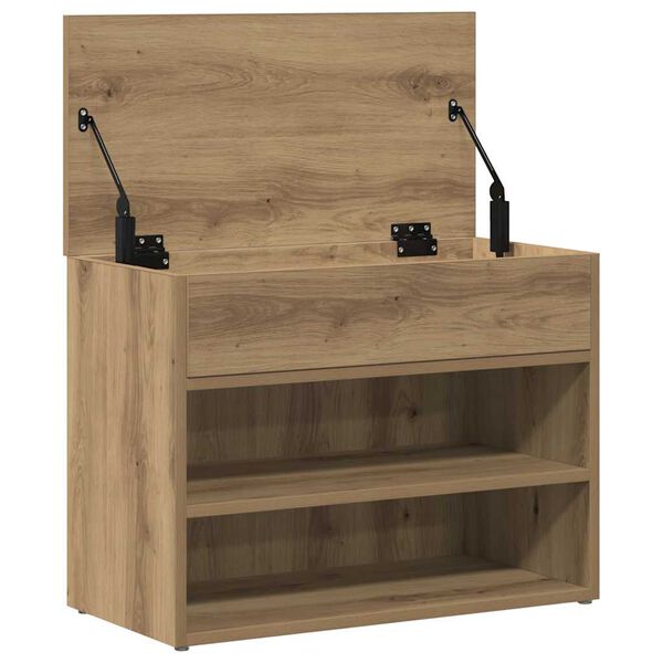 vidaXL Banco zapatero madera de ingeniería roble artisan 60x30x45 cm
