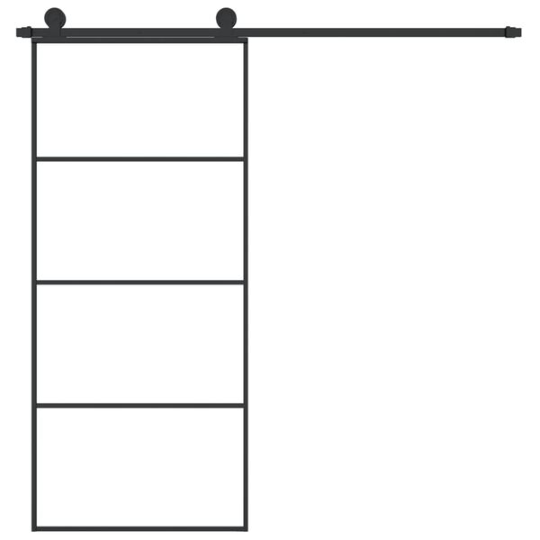vidaXL Puerta corredera con set herrajes vidrio ESG aluminio 90x205 cm