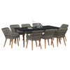 vidaXL Conjunto de Comedor de Jard&iacute;n 9 pcs Gris rat&aacute;n sint&eacute;tico