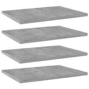 vidaXL Estante estanter&iacute;a 4uds contrachapada gris hormig&oacute;n 40x30x1,5cm