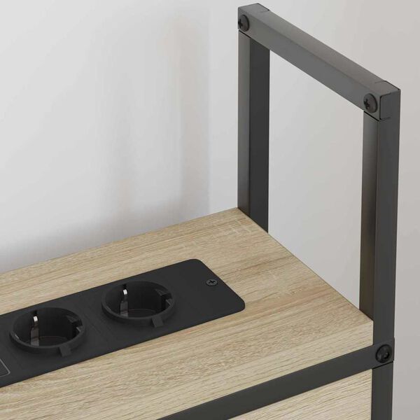 vidaXL Cabecero de Almacenamiento con Estaci&oacute;n de Carga Roble Sonoma