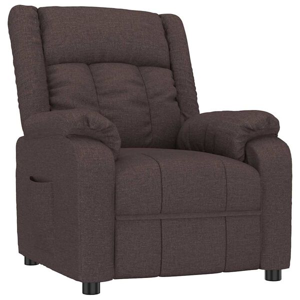 vidaXL Sill&oacute;n reclinable Marr&oacute;n oscuro 82 x 93 x 96 cm tela