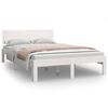 vidaXL Estructura de cama sin colch&oacute;n madera pino blanco 120x200 cm