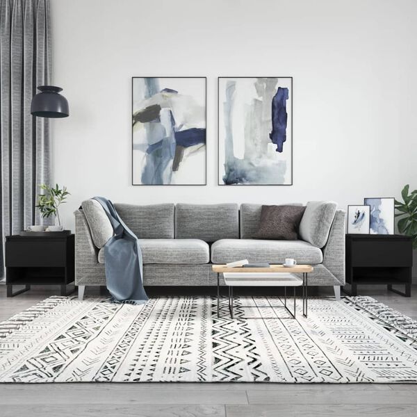 vidaXL Mesas de centro 2 uds madera de ingeniería negro 50x46x50 cm