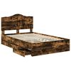 vidaXL Estructura de cama Roble ahumado 135 x 190 cm Madera Ingenieril