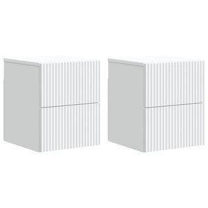 vidaXL Mesita de Noche de Pared con caj&oacute;n 2 pcs 33 x 34,5 x 40 cm
