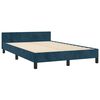 vidaXL Estructura de cama sin colch&oacute;n terciopelo azul oscuro 120x190cm