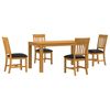 vidaXL Conjunto de comedor 5 uds. Negro Madera de Roble S&oacute;lido