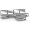 vidaXL Muebles de jard&iacute;n 5 piezas gris madera maciza de pino