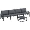 vidaXL Conjunto de sof&aacute;s de jard&iacute;n 5 uds. Negro Acero