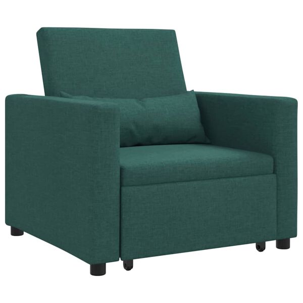 vidaXL Cama Sofá Desplegable Individual Verde oscuro 90 x 165 x 87 cm