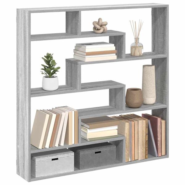 vidaXL Estante cubo de pared 7 compartimentos madera gris Sonoma