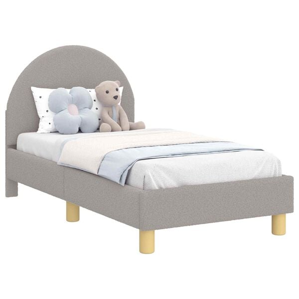 vidaXL Estructura de cama para ni&ntilde;os peque&ntilde;os con cabecera Gris Claro