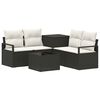 vidaXL Juego de Sof&aacute; 6 uds. Negro y Blanco Crema