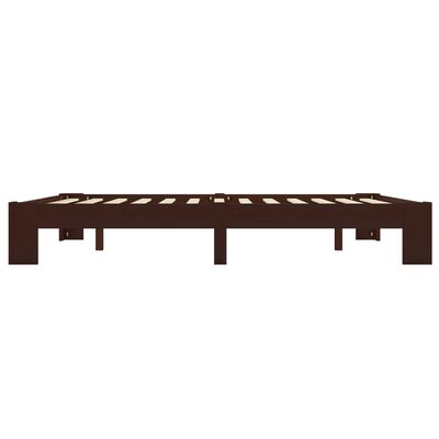vidaXL Estructura de cama madera maciza pino marrón oscuro 160x200 cm