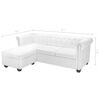 vidaXL Sof&aacute; Chesterfield en forma de L de cuero artificial blanco