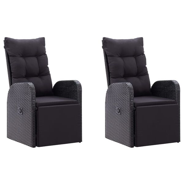 vidaXL Juego de comedor para jard&iacute;n 5 piezas negro