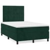 vidaXL Cama box spring con colch&oacute;n terciopelo verde oscuro 120x190 cm