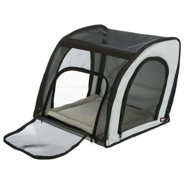 TRIXIE Silla de coche para mascotas gris y negro 44x40x37 cm