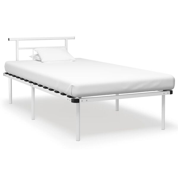 vidaXL Estructura de cama sin colch&oacute;n metal blanco 100x200 cm