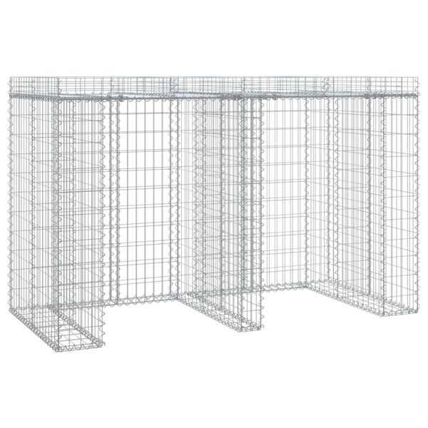 vidaXL Muro de gaviones para contenedor de basura hierro 192x91x120 cm