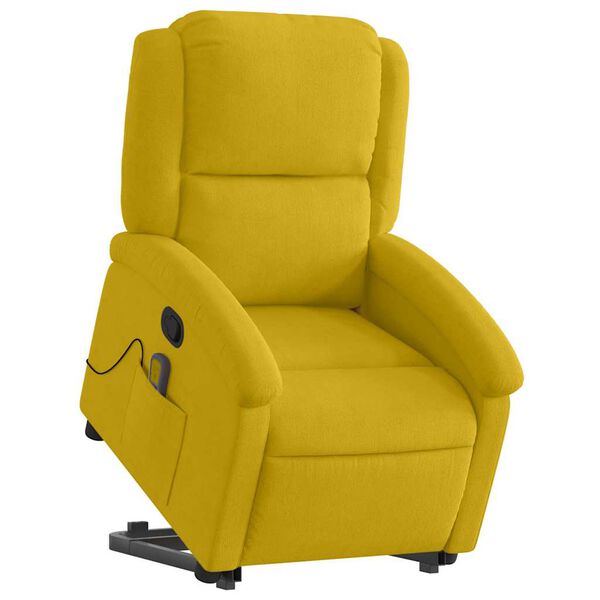 vidaXL Sillón reclinable de masaje elevable terciopelo amarillo