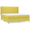 vidaXL Cama box spring con colch&oacute;n tela verde 180x200 cm