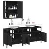 vidaXL Set de muebles de baño 3 piezas madera contrachapada negro