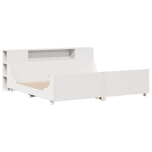 vidaXL Cama sin colch&oacute;n madera maciza de pino blanca 180x200 cm