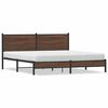 vidaXL Estructura de cama sin colch&oacute;n metal marr&oacute;n roble 160x200 cm