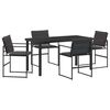 vidaXL Conjunto de Comedor de Jard&iacute;n 5 pcs Negro 140 x 70 x 73 cm