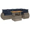 vidaXL Set de muebles de jard&iacute;n 6 pzas y cojines rat&aacute;n sint&eacute;tico gris