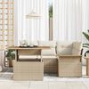 vidaXL Conjunto de sof&aacute; de jard&iacute;n 5 pcs Beige Polirat&aacute;n