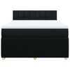 vidaXL Cama box spring con colch&oacute;n tela negro 160x200 cm